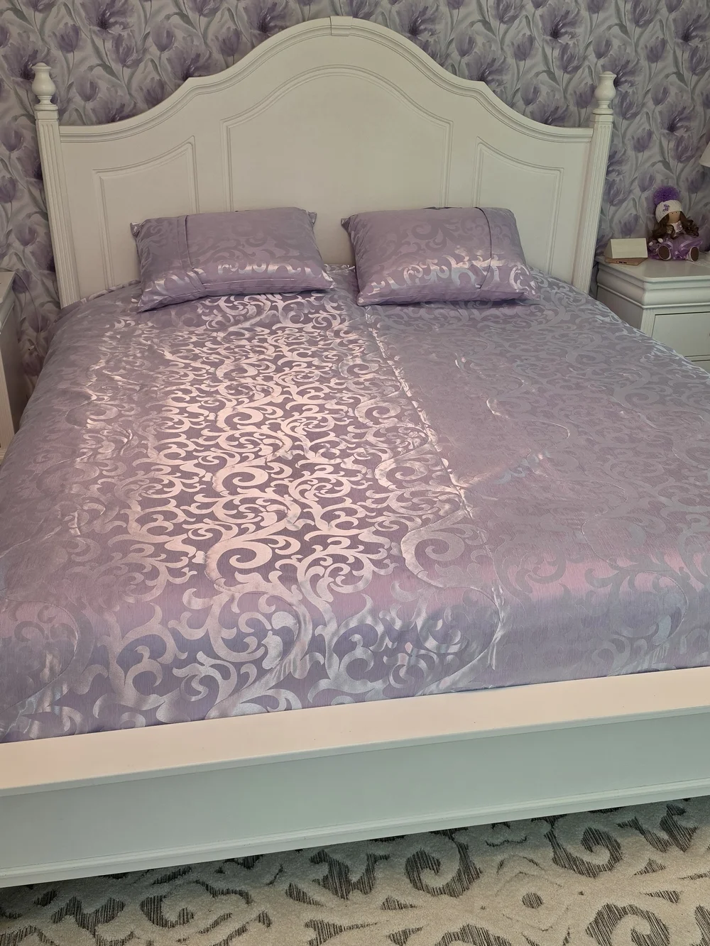 Lavender Decorative Damask Comforter Set - Unbranded